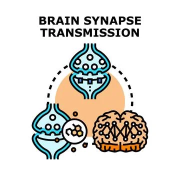 Brain synapse transmission concept illustrating communication イラスト素材