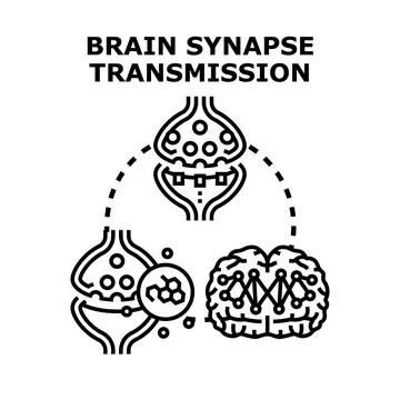 Brain synapse transmission concept illustrating communication イラスト素材
