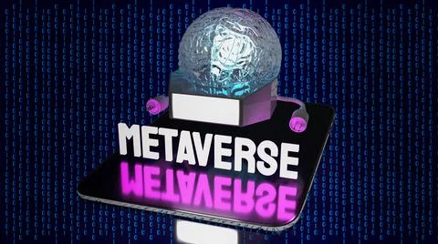 The brain on tablet for metaverse or technology concept  3d rendering Stock Illustration