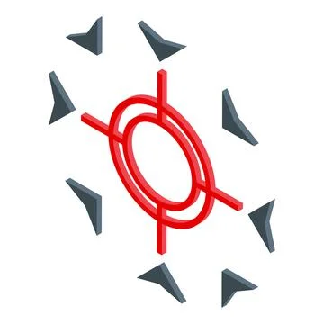 Brain target icon isometric vector. Focus zen 스톡 일러스트
