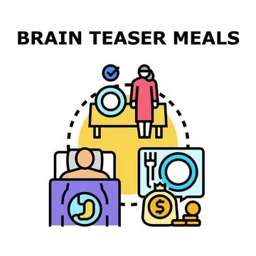 Brain teaser meals concept vector illustration Illustrazione stock