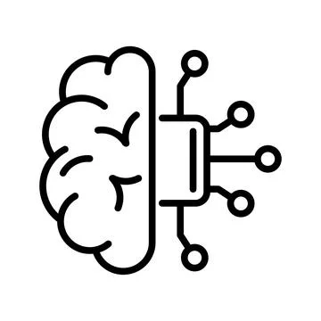 Brain tech icon Stock Illustration