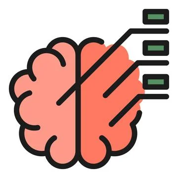 Brain tech icon vector flat Illustrazione stock