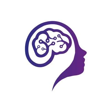 Brain tech logo ,Brain Tech logo and human head logo design Illustrazione stock