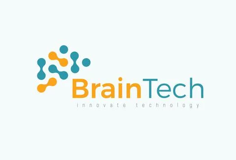 Brain tech logo concept for futuristic science and medical innovate technology Stock Illustration