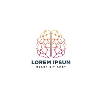 Brain technology creative logo template vector illustration icon element Stock Illustration
