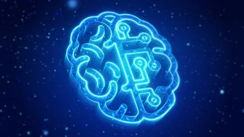 Brain Technology Digital Technology Virtual Screen HUD Hologram Hi Tech concept. Stock Footage 217425550