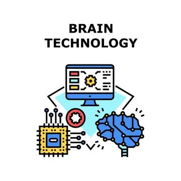 Brain technology icon vector illustration 스톡 일러스트