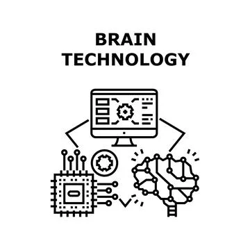 Brain technology icon vector illustration 스톡 일러스트
