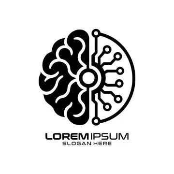 Brain Technology Logo Design with Circuit Board and Mind Concept Stock Illustration