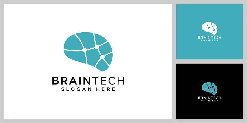 Brain technology logo design vector template Stock Illustration