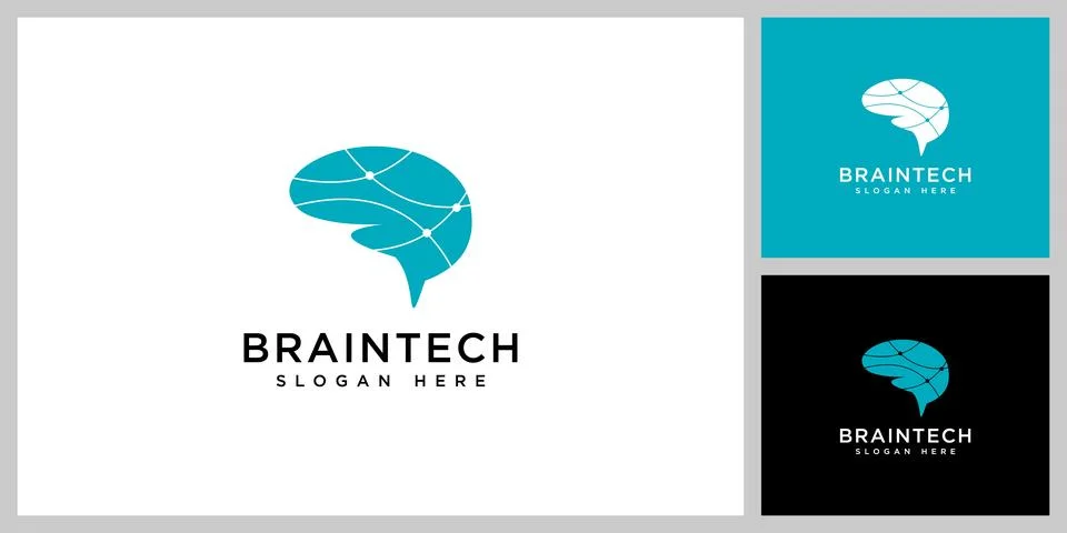 Brain technology logo template, Digital abstract logos for creative innovat.. Stock Illustration