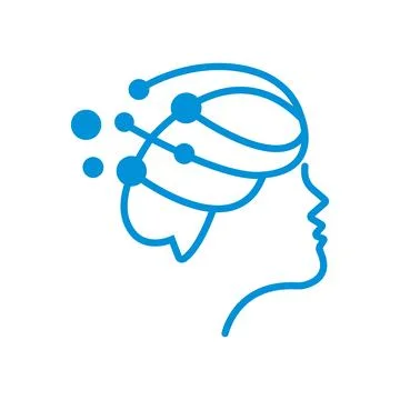Brain technology storming line art vector template logo design  Stock-Illustration