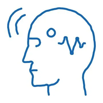 Brain Telepathic Control doodle icon hand drawn illustration Stock Illustration