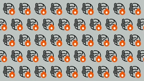 Brain Thermometer Icon Pattern Background. Stock Footage 325383208