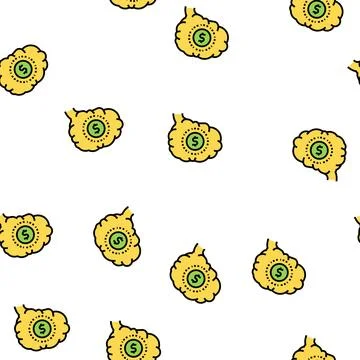 Brain think about finance vector seamless pattern Stock Illustration