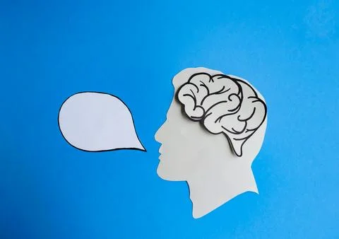 Brain Thinking and Speech Communication Stock Photos