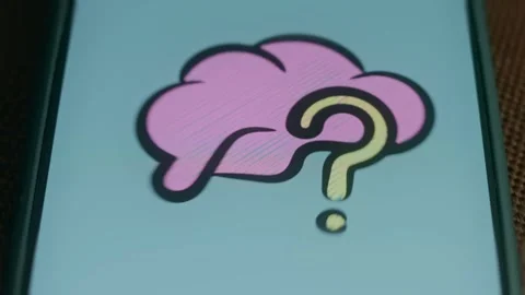 Brain thinking, brain with question mark, presentation Stock Footage 310052561