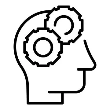 Brain thinking icon outline vector. Health process Stock Illustration
