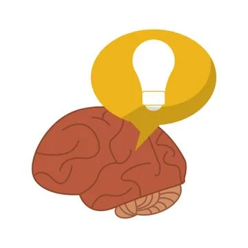 Brain thinking idea bubble Illustrazione stock