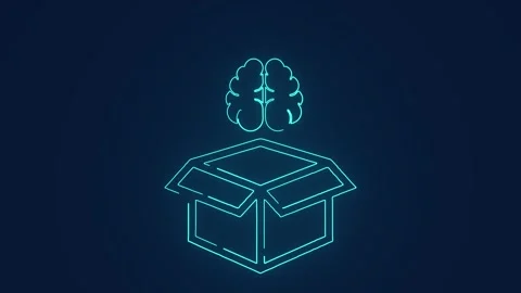 Brain thinking ideas out of the box animation Stock Footage 264961120