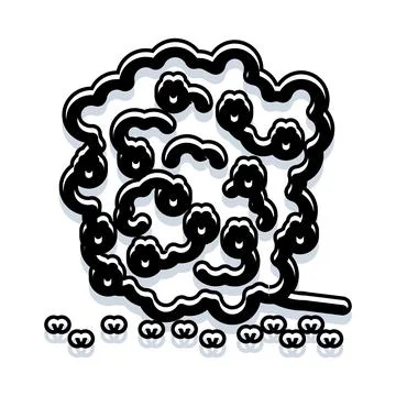 Brain thinking with neural network concept illustration イラスト素材