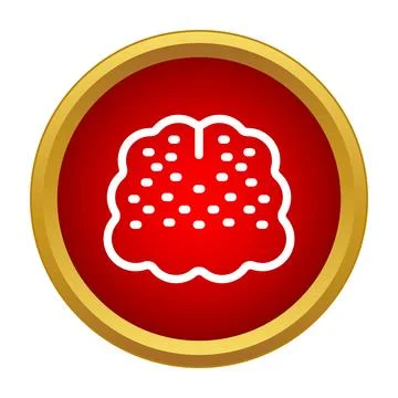 Brain thinking process icon symbolizing intelligence and memory Stock Illustration