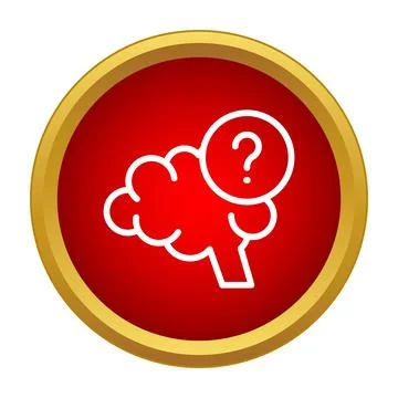 Brain thinking with question mark icon Stock Illustration