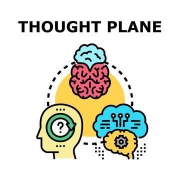 Brain thought process and neural network developing ideas Stock Illustration