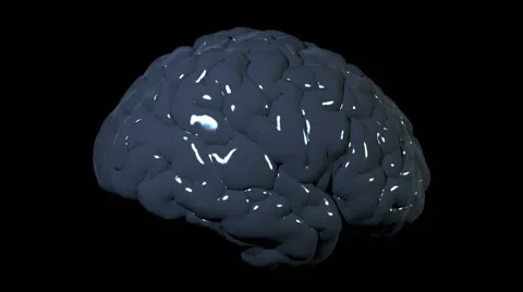 Brain throbbing on black background. Stock Footage 48578026