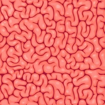 Brain tissues, surface creases seamless pattern Illustrazione stock
