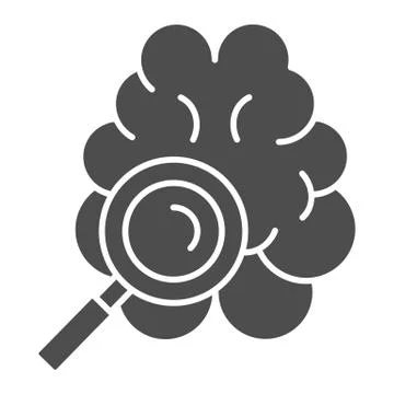 Brain tomography solid icon, Medicine concept, Brain examination sign on white Stock Illustration