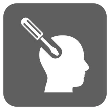 Brain Tool Flat Squared Vector Icon Stock Illustration