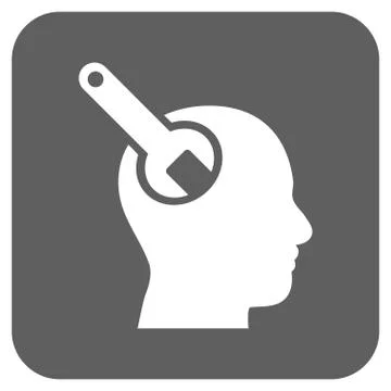 Brain Tool Flat Squared Vector Icon Stock Illustration