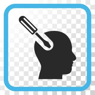 Brain Tool Vector Icon In a Frame Stock Illustration