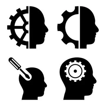 Brain Tools Flat Vector Icons 스톡 일러스트