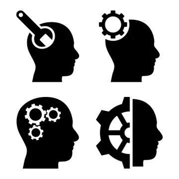 Brain Tools Flat Vector Icons イラスト素材