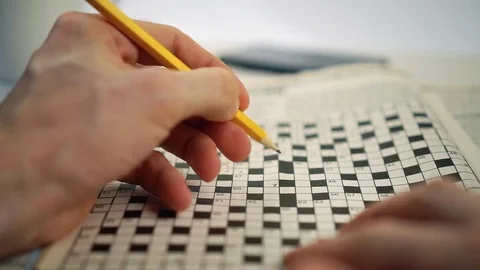 Brain train games - crossword puzzle Stock Footage 71704357