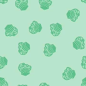 Brain training game line seamless pattern Stock Illustration