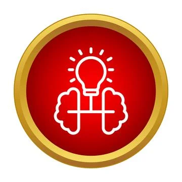 Brain training generating new ideas and intelligence icon Ilustración de archivo