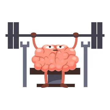 Brain training with weights, enhancing cognitive function through exercise Stock Illustration