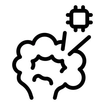 Brain transforming with artificial intelligence chip appearing Stock Illustration