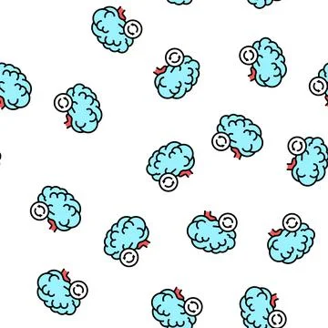 Brain transplant vector seamless pattern Stock Illustration