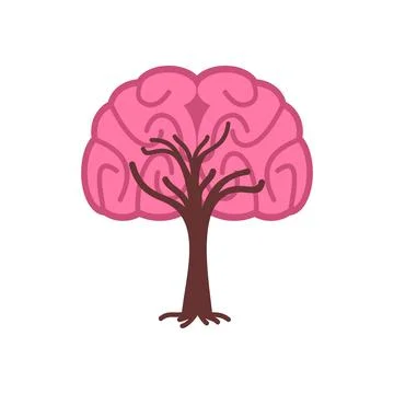 Brain tree. Brains on a tree. Vector illustration Illustrazione stock
