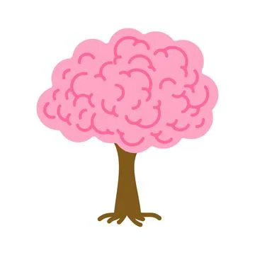 Brain tree. Brains on a tree. Vector illustration Stock Illustration