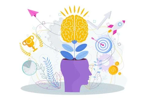 Brain is like a tree growing in a human head. Stock-Illustration