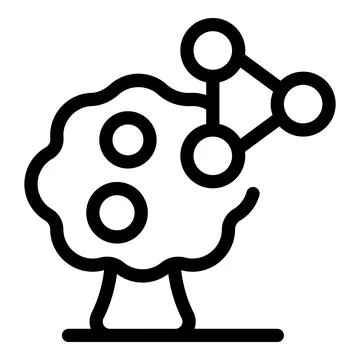Brain tree growing neural network connection icon Stock Illustration