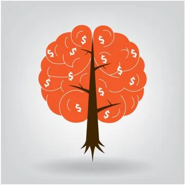 Brain tree illustration Иллюстрация