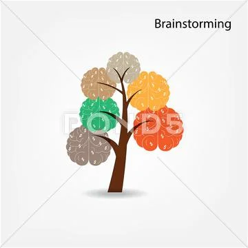Brain tree illustration, tree of knowledge, medical, environmental or busines Stock Illustration