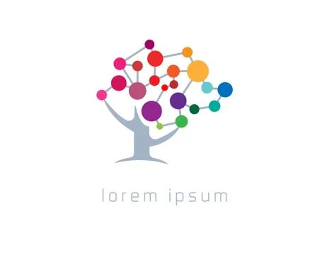 Brain tree logo Stock Illustration